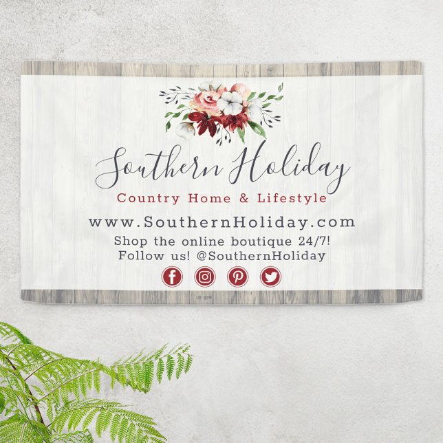 Lona Rustic Wood & Southern Country Cotton Boutique (Subido por el creador)