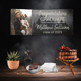 Lona Rustic Woodsy Felicitaciones Graduate Photo