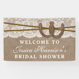 Lona Rústica Burlap & Lace Horseshoe Bridal Shower
