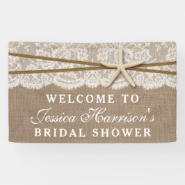 Lona Rústica Burlap, Lace & Starfish Beach Bridal Showe