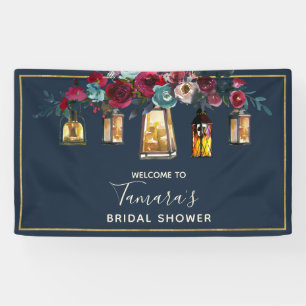 Lona Rústica Linterna Borgoña Marina Floral Bridal Show