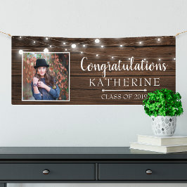 Lona Rústica String ilumina la graduación de madera