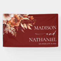 Rusty Burgundy Brown Boda de Flor Floral