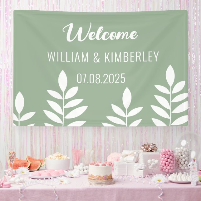 Lona Sage Green Classic Rustic Simple Boda Moderno (Fiesta)