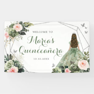 Lona Sage Green Rubor Chica Rosa Dulce Dieciséis Cumple