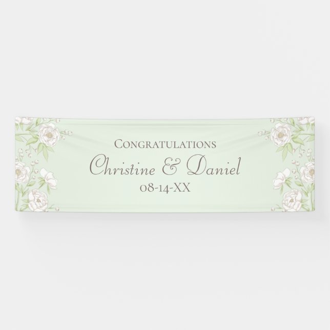 Lona Sage Green White Rose Wedding (Horizontal)
