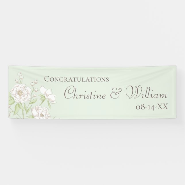 Lona Sage Green White Rose Wedding (Horizontal)