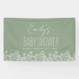 Lona Sage Green Wildflower Boho Baby Shower