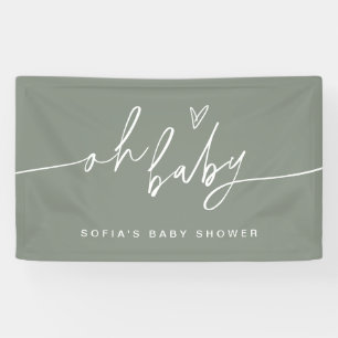 Lona SAGE Minimalista Bienvenida a la Fiesta de Baby Sh