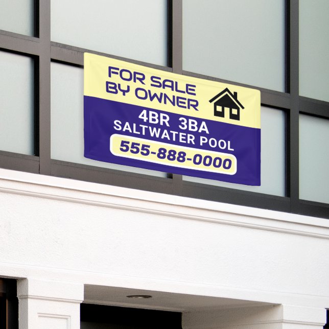 Lona "Sale by Owner" customized banner (Edificio exterior)