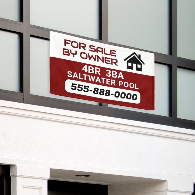 Lona "Sale by Owner" customized banner (Edificio exterior)