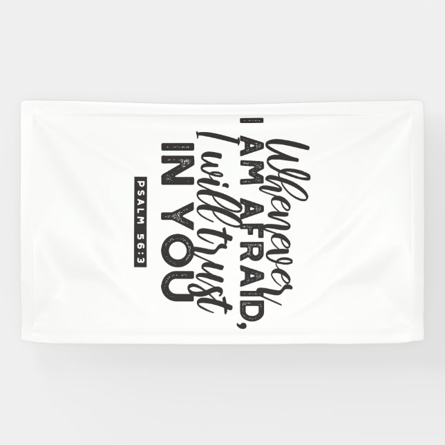 Lona Salmo 56:3 Biblia Verso arte "Confiaré en ti" (Horizontal)