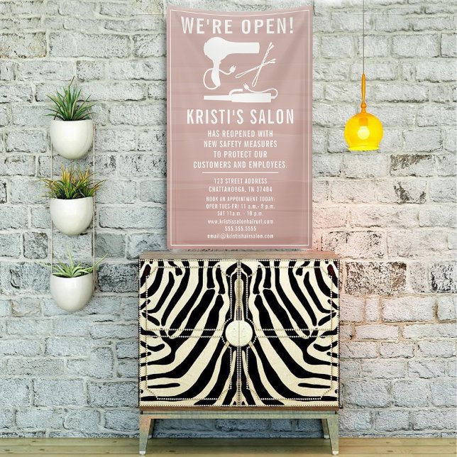 Lona Salon Business Somos Open Rubor Ombre (Subido por el creador)