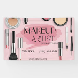 Lona salón de belleza corte de pelo tijera maquillaje a