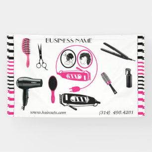 Lona salón de belleza corte de pelo tijera peluquero mo
