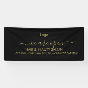 Lona Salón de Belleza Golden and Black