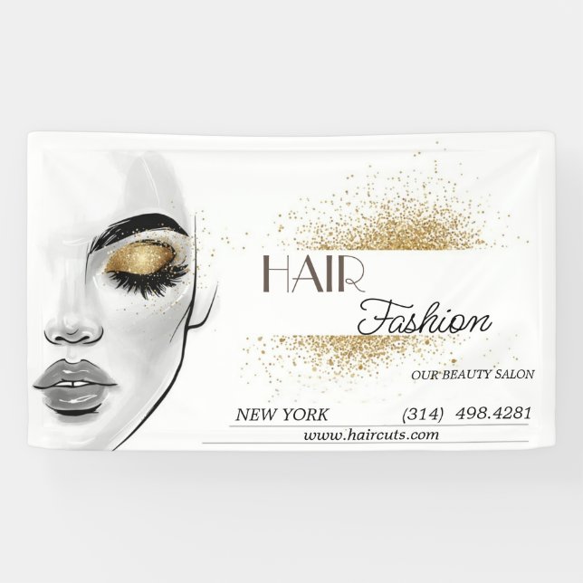 Lona salón de belleza peluquería tijera o peluquería mo (Horizontal)