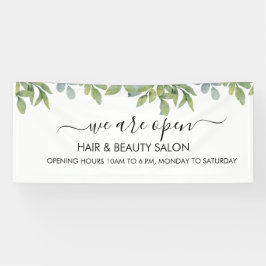 Lona Salón de Follaje Verde Acuarela