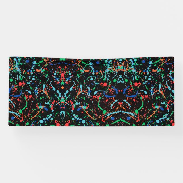 Lona Salpicaduras de pintura de fiesta divertida 2.5x6  (Horizontal)
