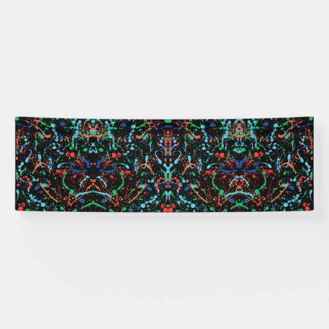 Lona Salpicaduras de pintura de fiesta divertida 2.5x8  (Horizontal)