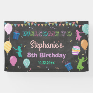 Lona Salto Birthday Chalkboard Kid Trampoline Fondo