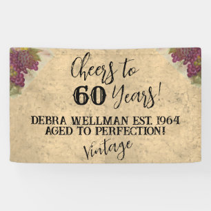 Lona Saludos a 60 años de personalizado acuarela temáti