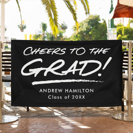 Lona Saludos a la graduación en blanco y negro