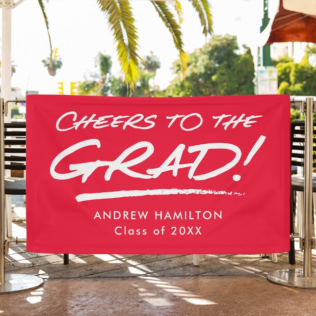 Lona Saludos rojos a la graduación personalizada (Subido por el creador)