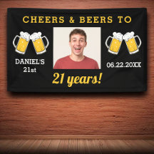 Saludos y cervezas 21 años cumpleaños foto Keepsak