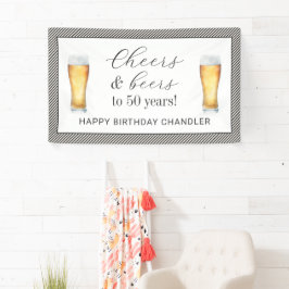 Lona Saludos y cervezas 50 cumpleaños