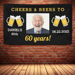 Lona Saludos y cervezas 60 años cumpleaños foto Keepsak