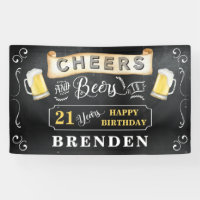 Saludos y cervezas a banne de fiesta de cumpleaños