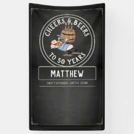 Lona Saludos Y Cervezas Blancas Y Negros 50 Años