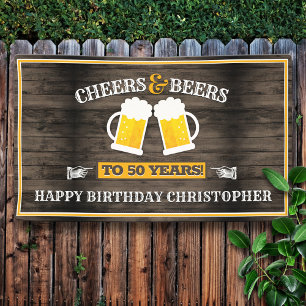 Lona Saludos y cervezas Felices Cumpleaños