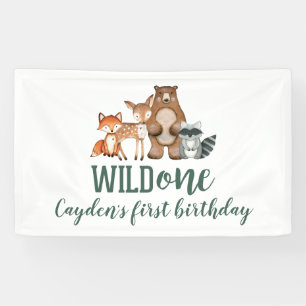 Lona Salvaje Cumpleaños Uno Bosque Animal Primer Cumple