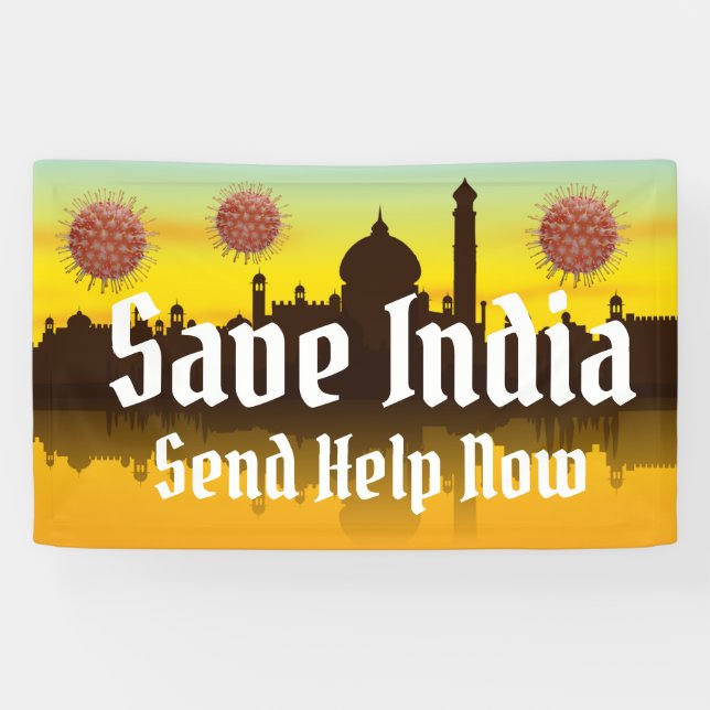 Lona Salvar a India de Covid-19 (Horizontal)