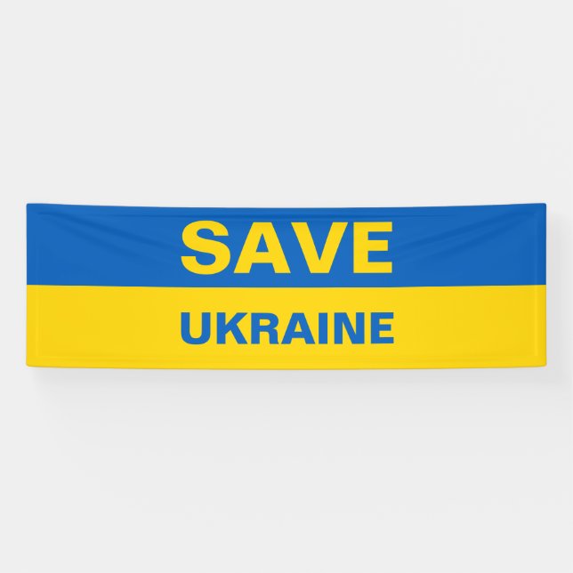 Lona Salvar la bandera ucraniana (Horizontal)