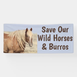 Lona Salvar nuestros caballos salvajes 2.5 x 6
