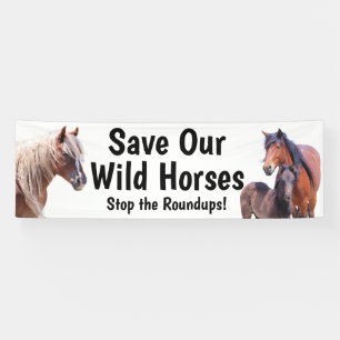Lona Salvar nuestros caballos salvajes 2.5 x 8