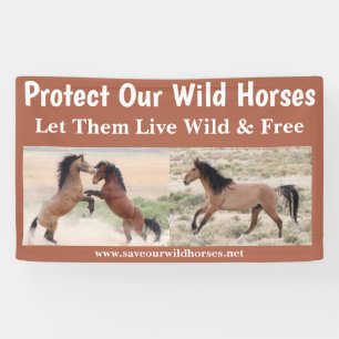 Lona Salvar nuestros caballos salvajes 3 x 5