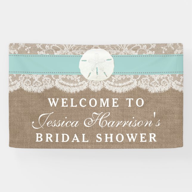 Lona Sand Dollar Beach Bridal Shower - Turquesa (Horizontal)