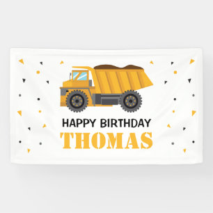 Lona Sand Truck Construction Birthday backdrop