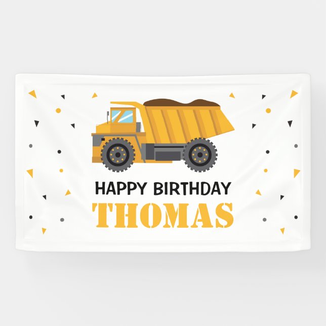Lona Sand Truck Construction Birthday backdrop (Horizontal)