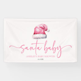 Lona Santa Baby Gorro Rosa Navidad Fiesta de Bebé
