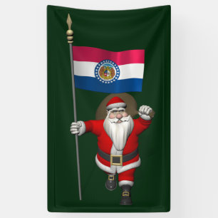 Lona Santa Claus Con Bandera De Misuri