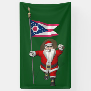 Lona Santa Claus Con Bandera De Ohio