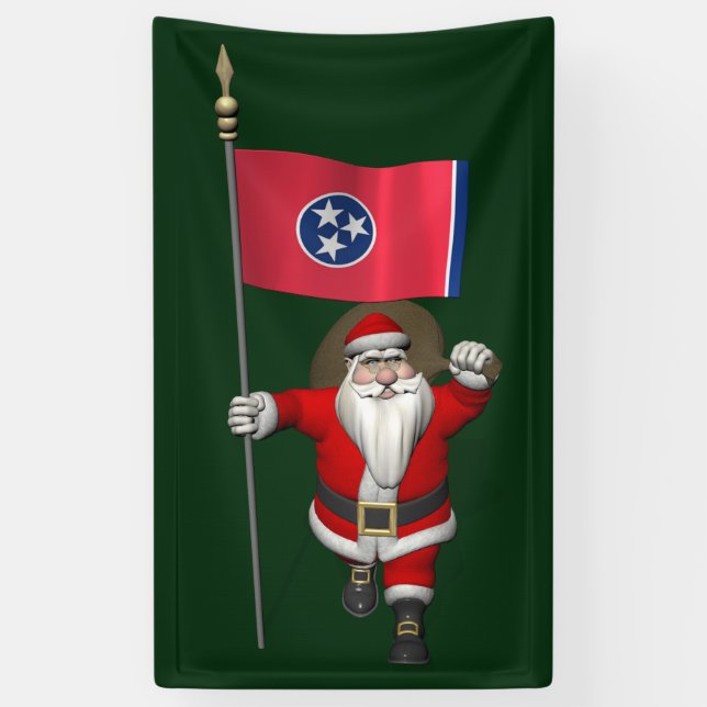 Lona Santa Claus Con Bandera De Tennessee (Vertical)