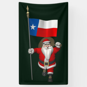 Lona Santa Claus Con Bandera De Texas
