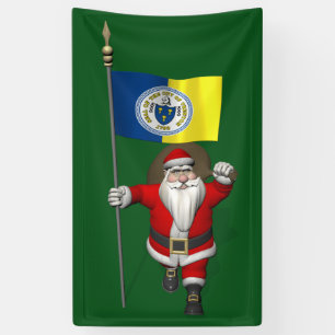 Lona Santa Claus Con Bandera De Trenton New Jersey