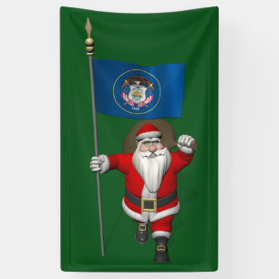 Lona Santa Claus Con Bandera De Utah